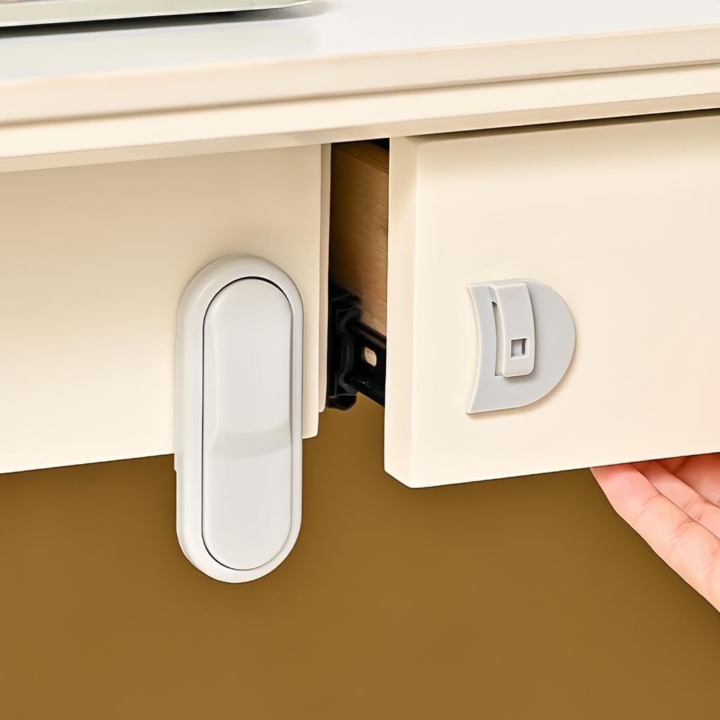 No-Tool Install Polished Durable Child Safety Locks Waterproof Eco-Friendly Baby Proof Cabinet/Drawer/Fridge Locks Button Unlock