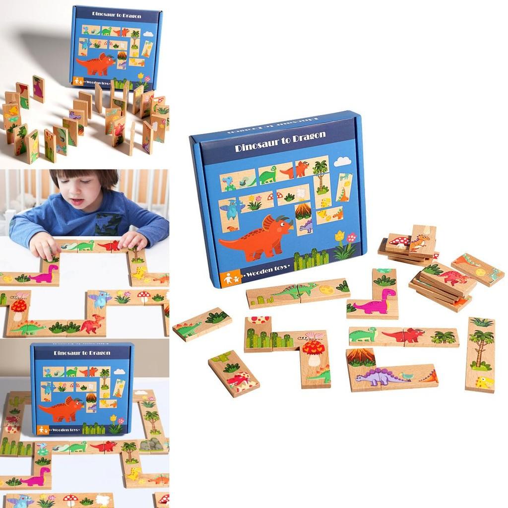 Wooden Dinosaur Connect Game For Kids Educational Toy Puzzle For Brain Development