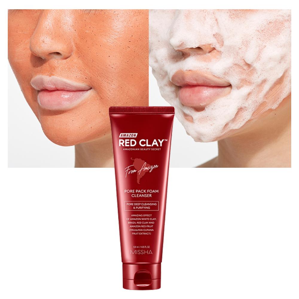 MISSHA Amazon Red Clay Pore Pack Foam Cleanser 120ml AUTHENTIC STORE