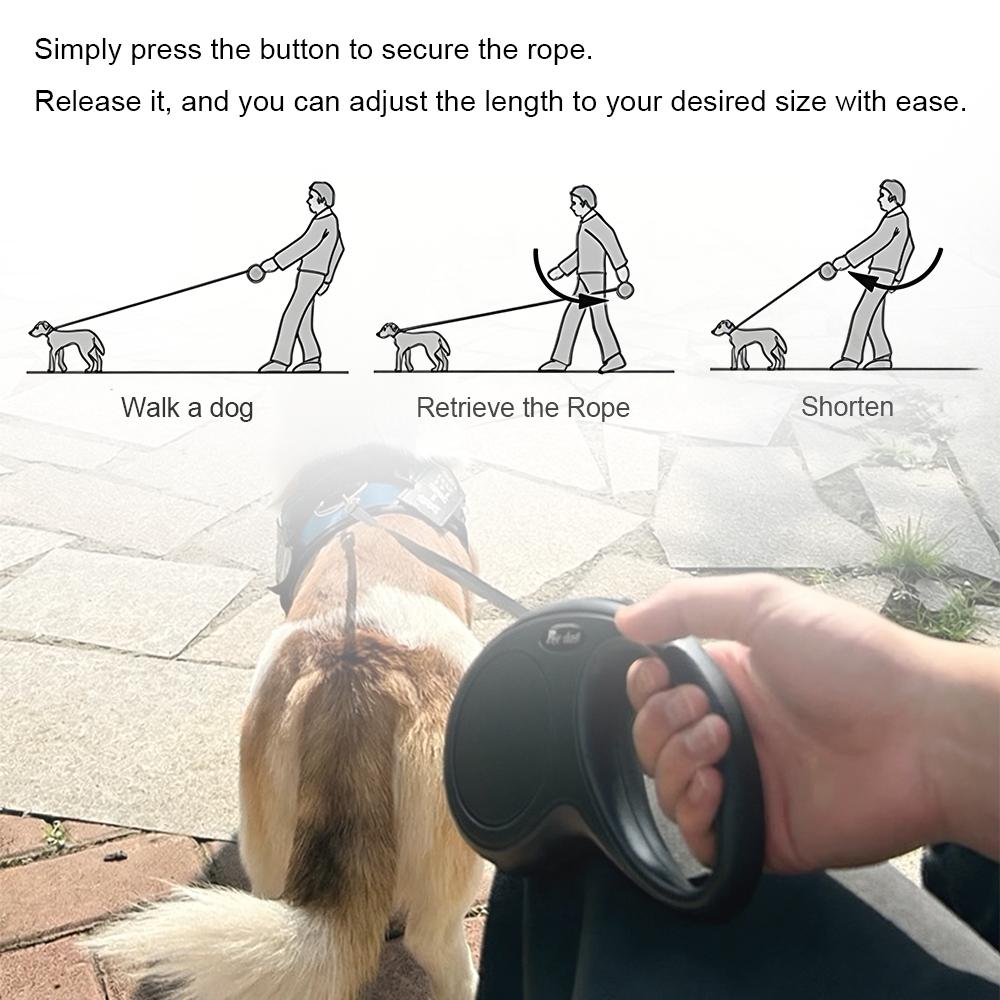 Nylon Dog Leash Automatic Retractable Puppy Lead Outdoor Hiking Extending Pet Traction Rope For Small Medium Cats Dogs Supplies