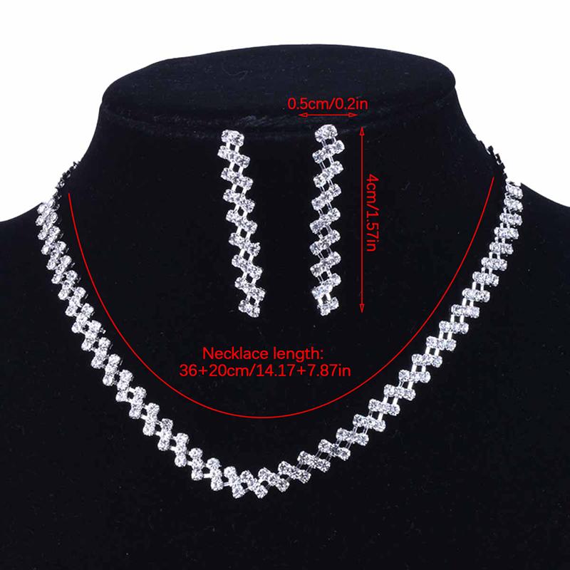 

Роскошный Набор Серьги Ожерелье Простые Блестящие Цепочки Ожерелья Серьги-капли Женские Свадебные Ювелирные Изделия для Невесты