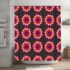 Creative Mandala Shower Curtain Pink Yellow Floral Pattern Fabric Shower Curtain Set for Bathroom Decor, Polyester Waterproof Sh