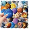 50 Cartoon Planet Stickers Pack Waterproof Transparent PET Hand Account Children's Material Decorative Guitar Notebook