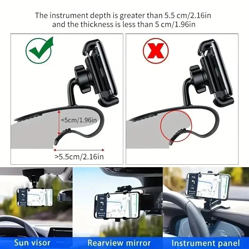 Universal Car Phone Holder Stand Dashboard Car Clip Mount GPS Display Bracket Car Mobile Phone Support For iPhone Samsung Xiaomi