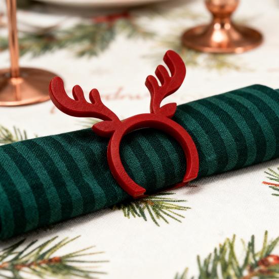 Reindeer Napkin Ring Christmas Napkin Holder 3D Printed Antler Napkin Ring for Holiday Parties Xmas Dinner Wedding Decor