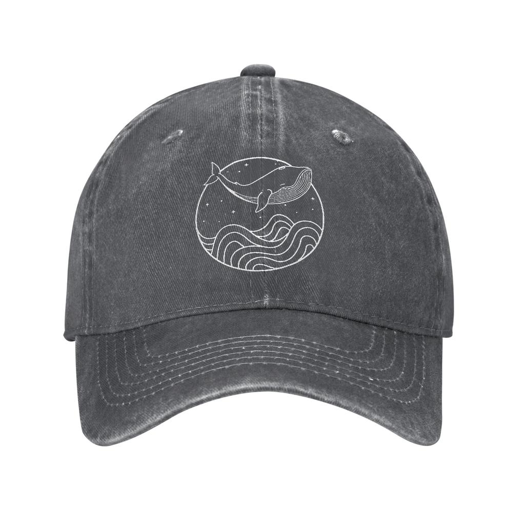 Ocean Life Aesthetic Whale Waves Baseball Cap Vintage Distressed Washed Wander Sun Cap Unisex Women Outdoor Workouts Gift Hats Cap