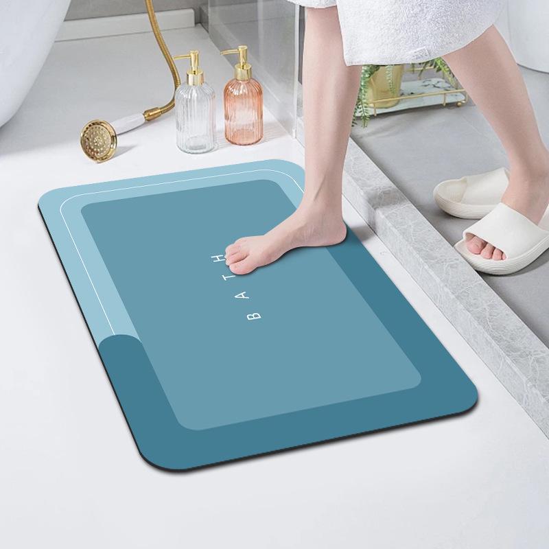 Non-Slip Diatomaceous Earth Bath Mat - Quick Dry, Dirt-Resistant, High Absorbency
