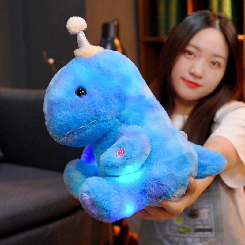 Dinosaur Cartoon Glowing Plush Toy Cute Doll Sleeping Birthday Gift Valentine