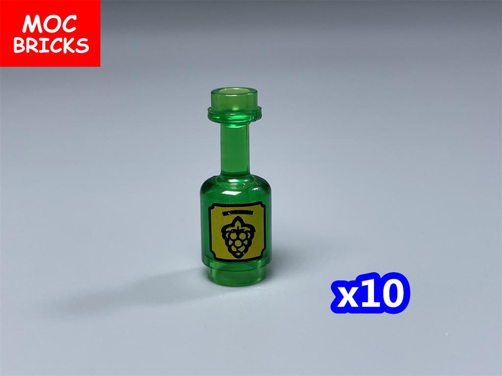 MOC Bricks DIY City Figures Parts Wine Drink Bottle Cup Building Block Mini Printed Bricks 95228 Supermarket Friends Toys
