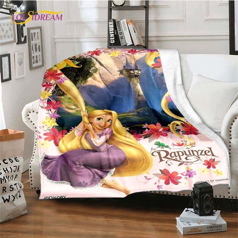 Mooie Prinses Rapunzel Cartoon Deken Anime Plaid Dekens voor Bedden Banken Queen Size Zachte Beddengoedhoes Huisdecoratie Kinder Cadeau