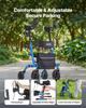 Rollator Walker with Seat for Seniors, Foldable Rolling Walker, Lightweight Aluminum Mobility Walking Aid with PU Solid Wheels, Adjustable Handle,