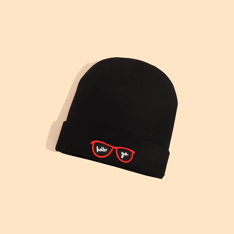 Trendy Korean Style Kids' Embroidered Knit Hat - Cute, Warm, Unisex Autumn/Winter Wool Cap