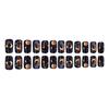 24 Pieces Medium Square False Nail Acrylic Artificial Nail Glossy Full Cover Stick On with Moon Star Designs for Parties