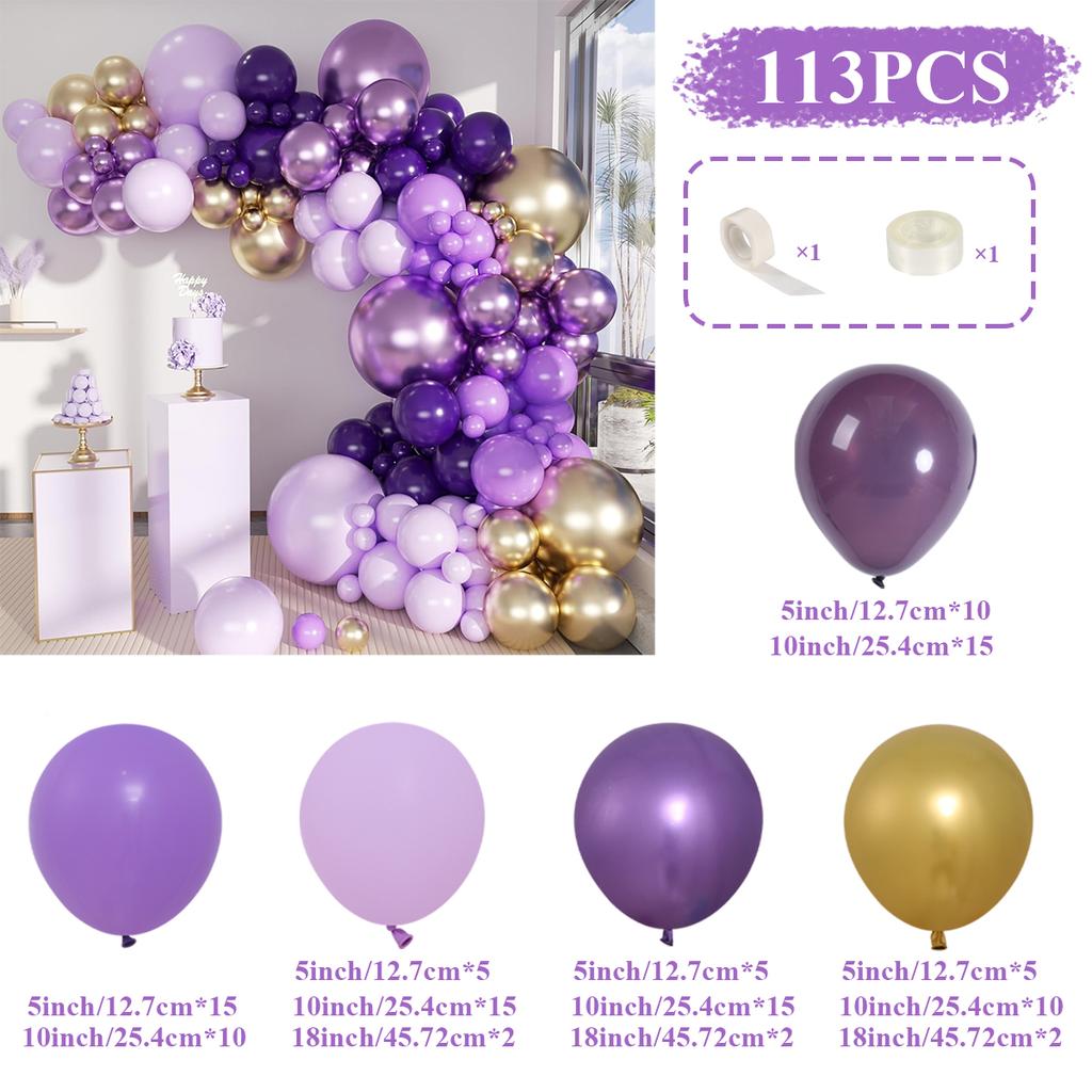 Paarse Ballonslinger Boog Kits Verjaardagsfeest Decoratie Kinderen Bruiloft Verjaardagsfeest Benodigdheden Babyshower Confetti Latex Ballon