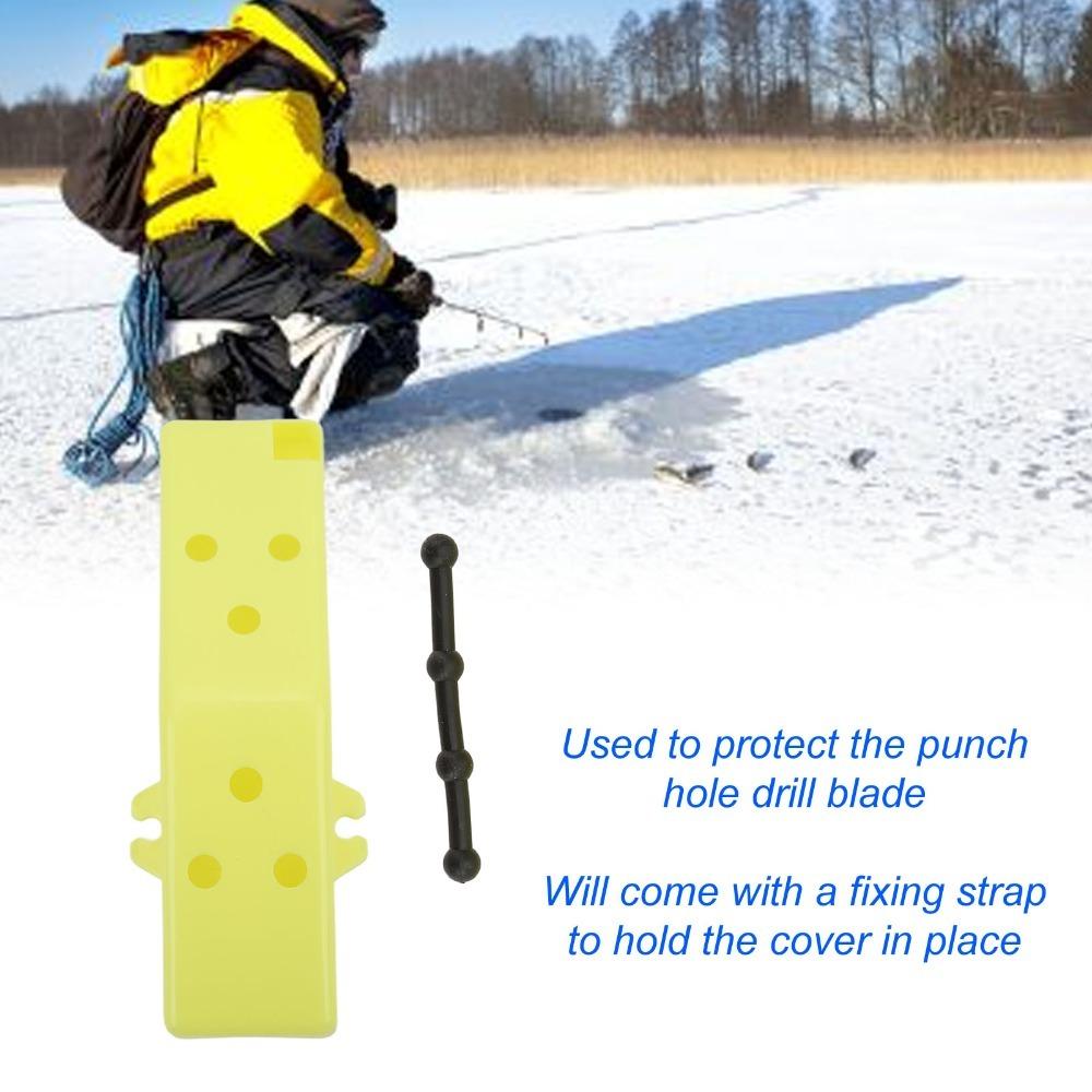ABS Ice Drill Blade Cover with Fixing Strap Ice Drill Cover Ice Auger Blade Guard Winter Fishing