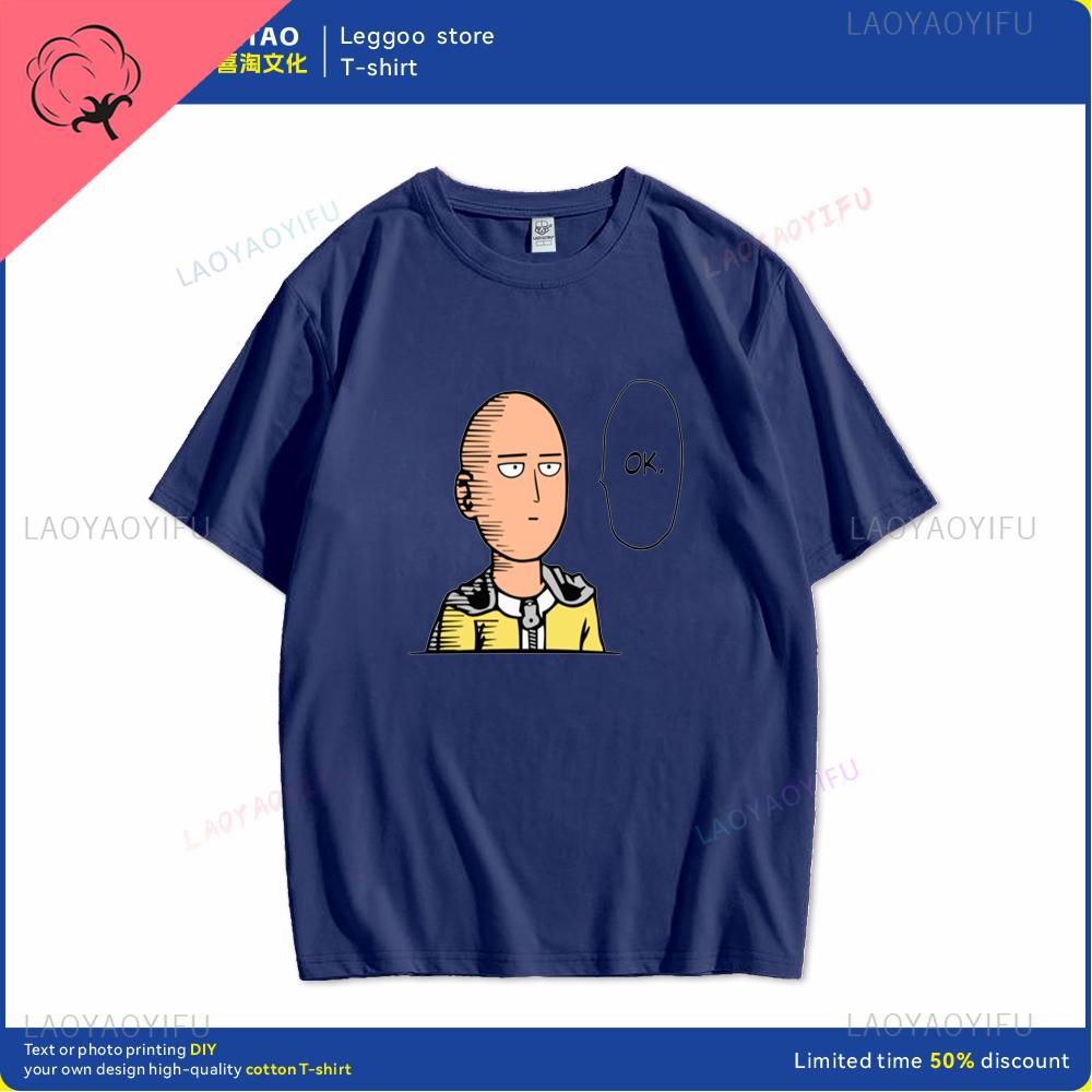 One Punch Man Says Ok Cartoon Hip Hop Crew Neck Casual Fashion Street Wear Trend Summer Comfortable Men Women Universal Tshirt