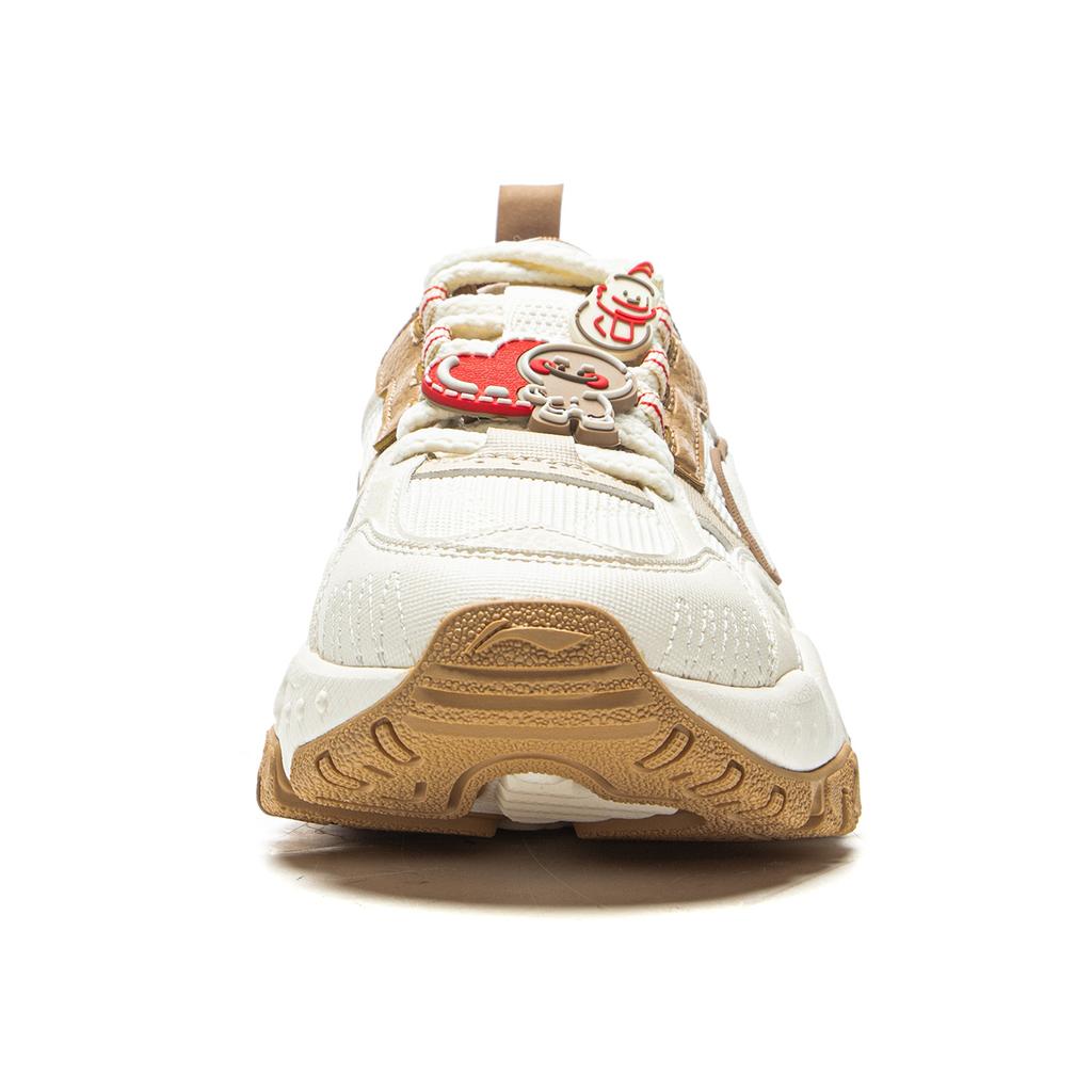 Li Ning Brown Sugar Lucky Ginger Versatile Retro Thick Sole Fashion Trend Shock Absorption Non-Slip Wear-Resistant Support Low-Top Dad Shoes AGCV368-3