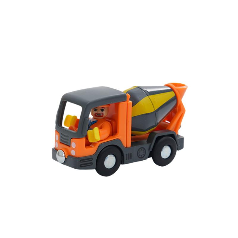 Plastic Inertial Police Car Engineering Vehicle Trailer Compatible with Wooden Thomas Train Track Toy