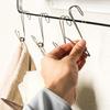 Space-Saving Multi-Purpose Hanging Stainless Steel Clip 4P Silver