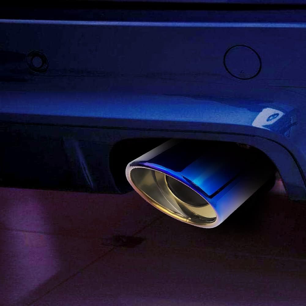Srasakan Car Muffler Cutter, Downward Facing, 2.5 Inch Diameter, Exhaust Tip, Stainless Steel, Diagonal