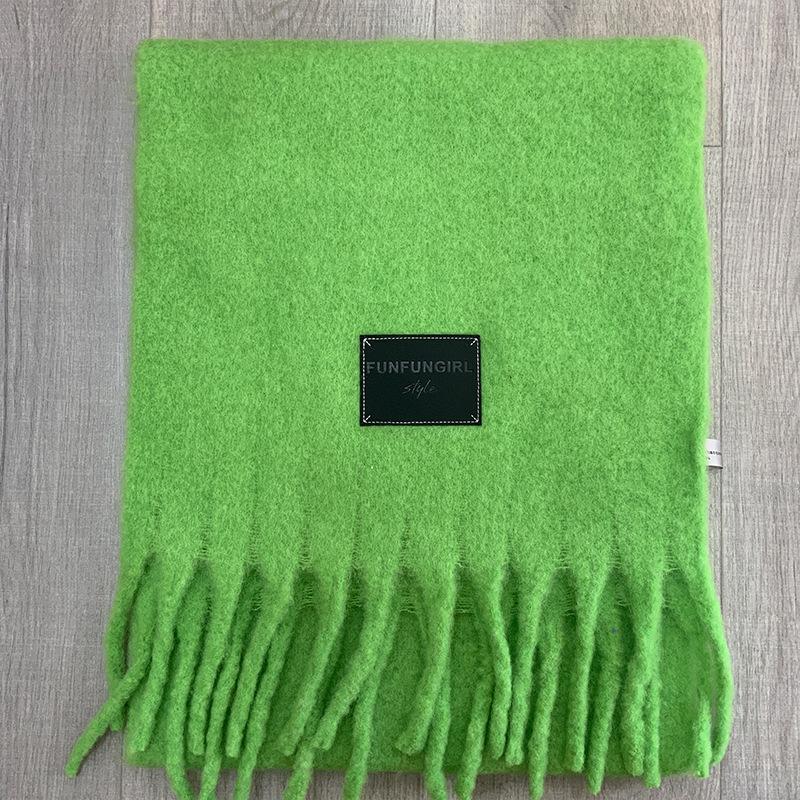 Autumn and winter Ankela red wool scarf women's new solid color thickened warm scarf high-end simple and versatile shawl