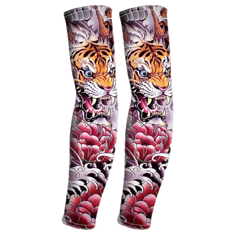 Men s Printed Ice Silk Sun Protection Arm Sleeves