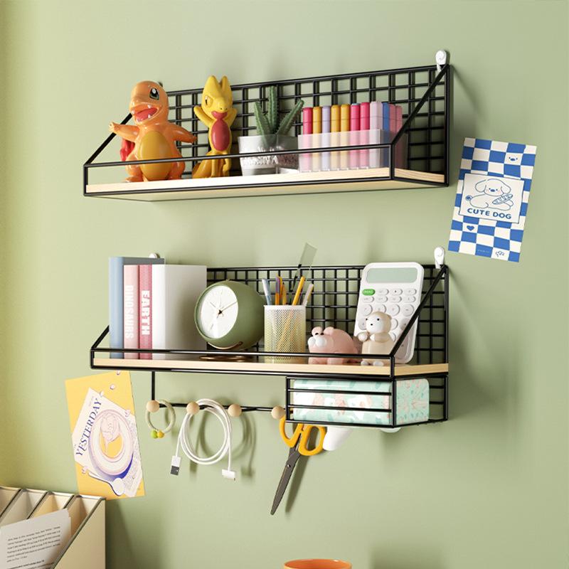 Wall-Mounted No-Drill Shelf for Dorm, Bedroom, or Bathroom