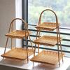 Rattan Imitation Fruit Storage Tray Square Dried Fruit Tray New Chinese Style Snack Rack  Desserts