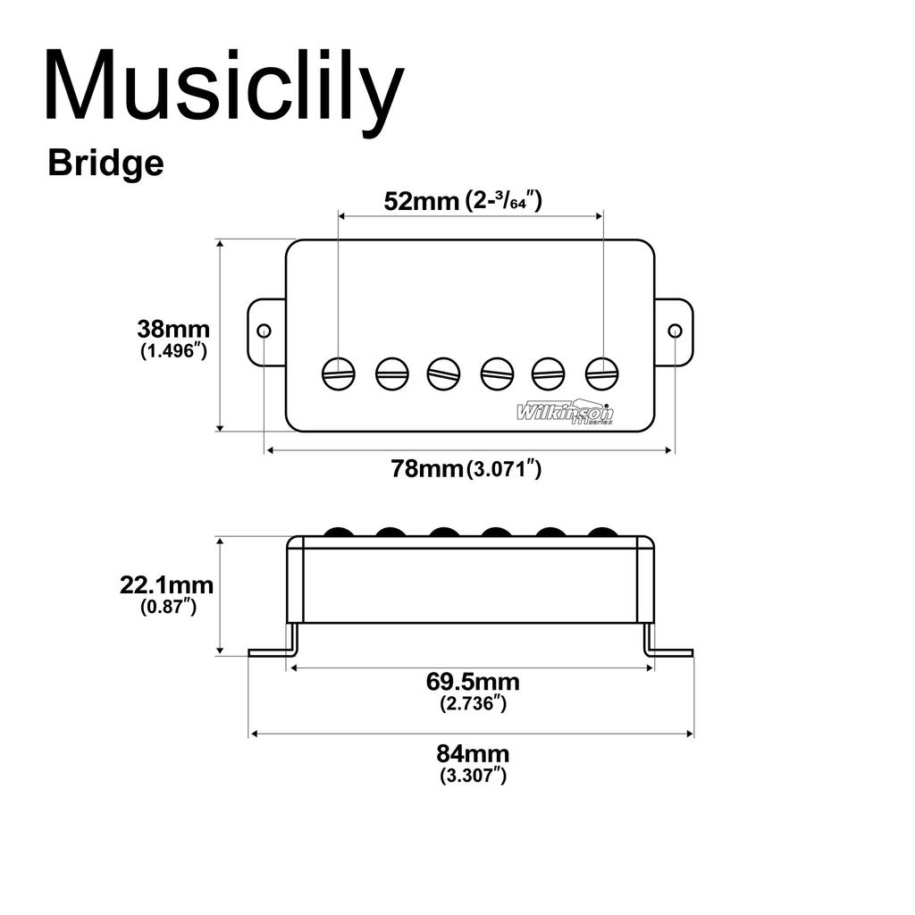 Wilkinson Vintage Alnico 5 PAF Humbucker Pickup with PU Bridge for Epiphone USA Les Paul SG Electric Gold Guitar,