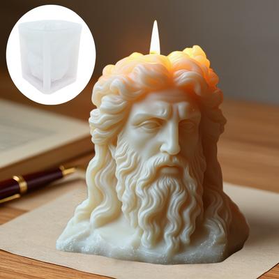Jesus Statue Candle Silicone Mold Mythology Prometheus Character Statue Resin Mould Jesus Character Sculptur Gypsum Molds