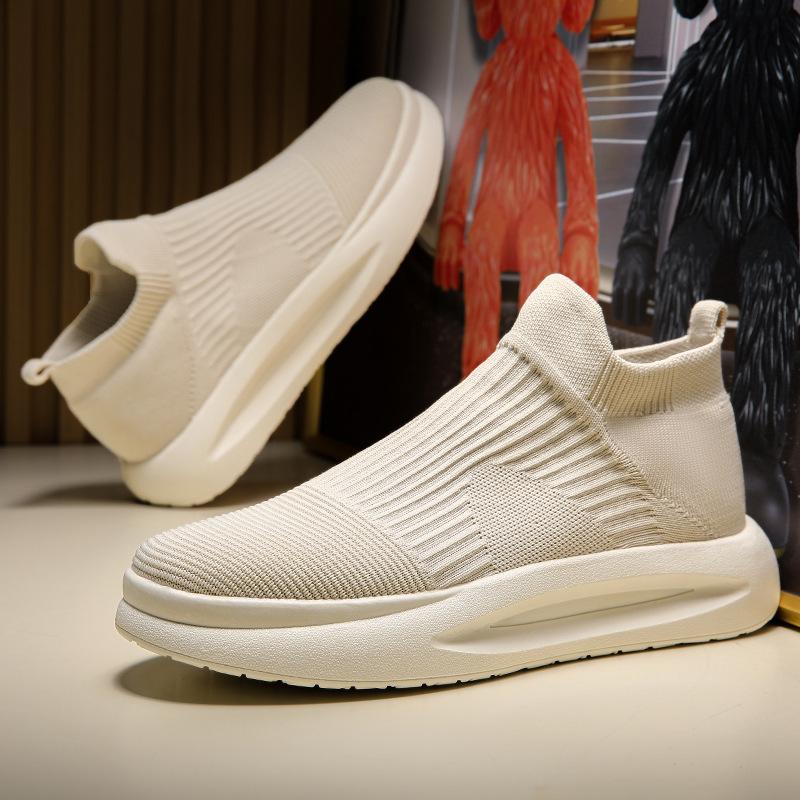 Shoes summer new mesh breathable thick-soled sports lightweight soft-soled black socks shoes