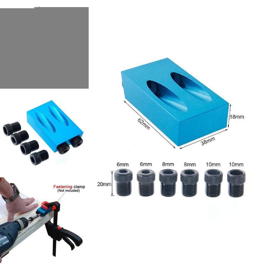 Premium Quality Pocket Hole Jig Kit With Versatile 6/8/10mm Drive Adapters For Seamless Woodworking