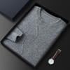 Men's Thickened Cashmere Sweater: Autumn/Winter Round Neck, Musical Note Design, Business Casual