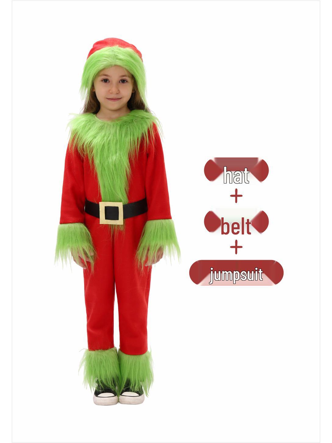 

Children s Christmas Grinch Cosplay Performance Costume Extra Large