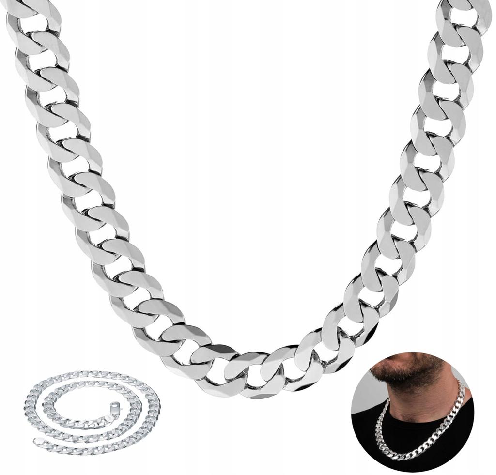 THICK Men' Chain Silver Chain 60cm Armoured + FREE