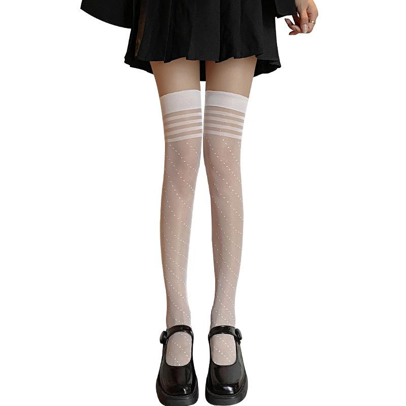 Over-the-knee socks for women, summer thin twill black stockings JK Sexy hot girl style thigh-high socks