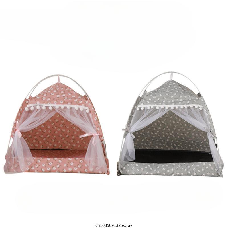 Cat Tent Bed Pet Cat House Closed Cozy Puppy Cage with Floors Pet Dog House Calming Cat Beds Puppy Kennel Tents Pet Supplies