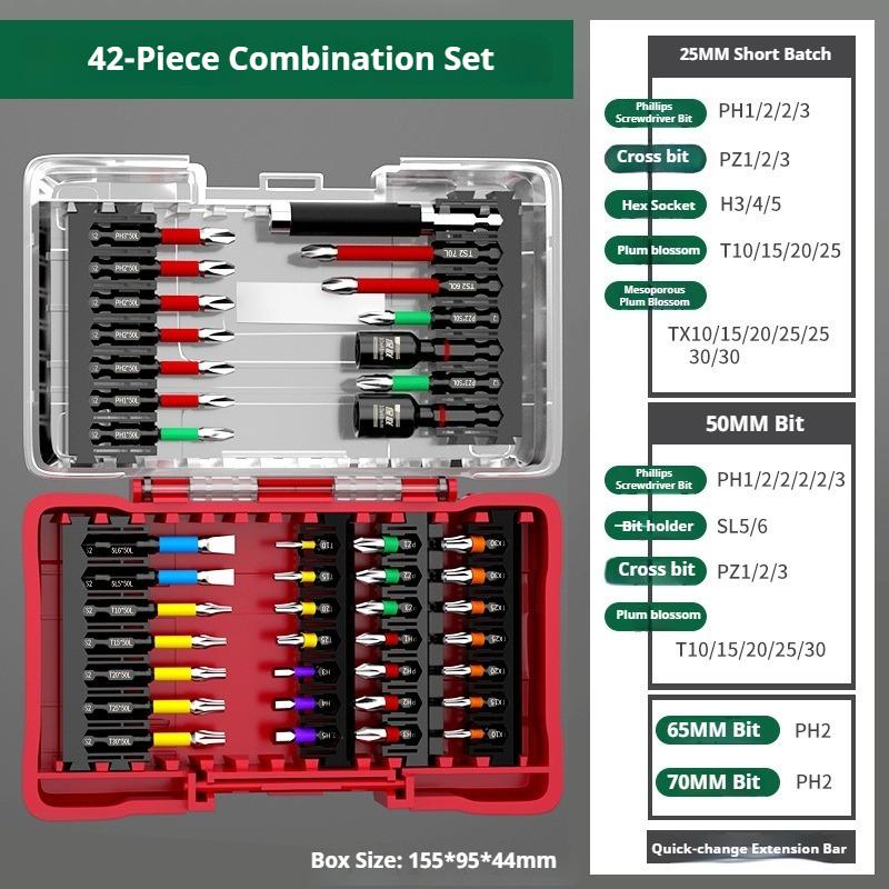 

42 in 1 Rainbow Batch Head Set Magnetic Electric Screwdriver Professional Electric Drill Installation Tool Portable Repair Tool