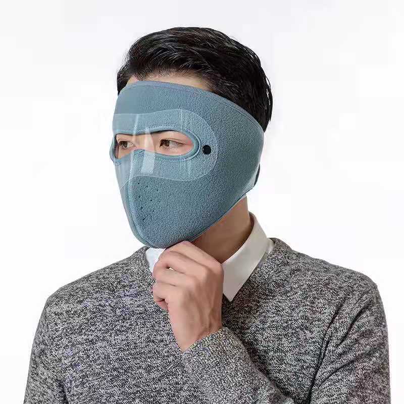 Unisex Windproof Face Warm Mask Winter Cap Ski Breathable Masks Fleece Face Shield Caps with HD Goggles Anti-fog Cycling Cap