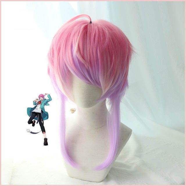 

Аниме 42 см короткий парик Division Rap Battle Hypnosis MIC Ramuda Amemura Косплей Костюм Мужчины Женщины термостойкий парик из синтетических волос 42cm розовый