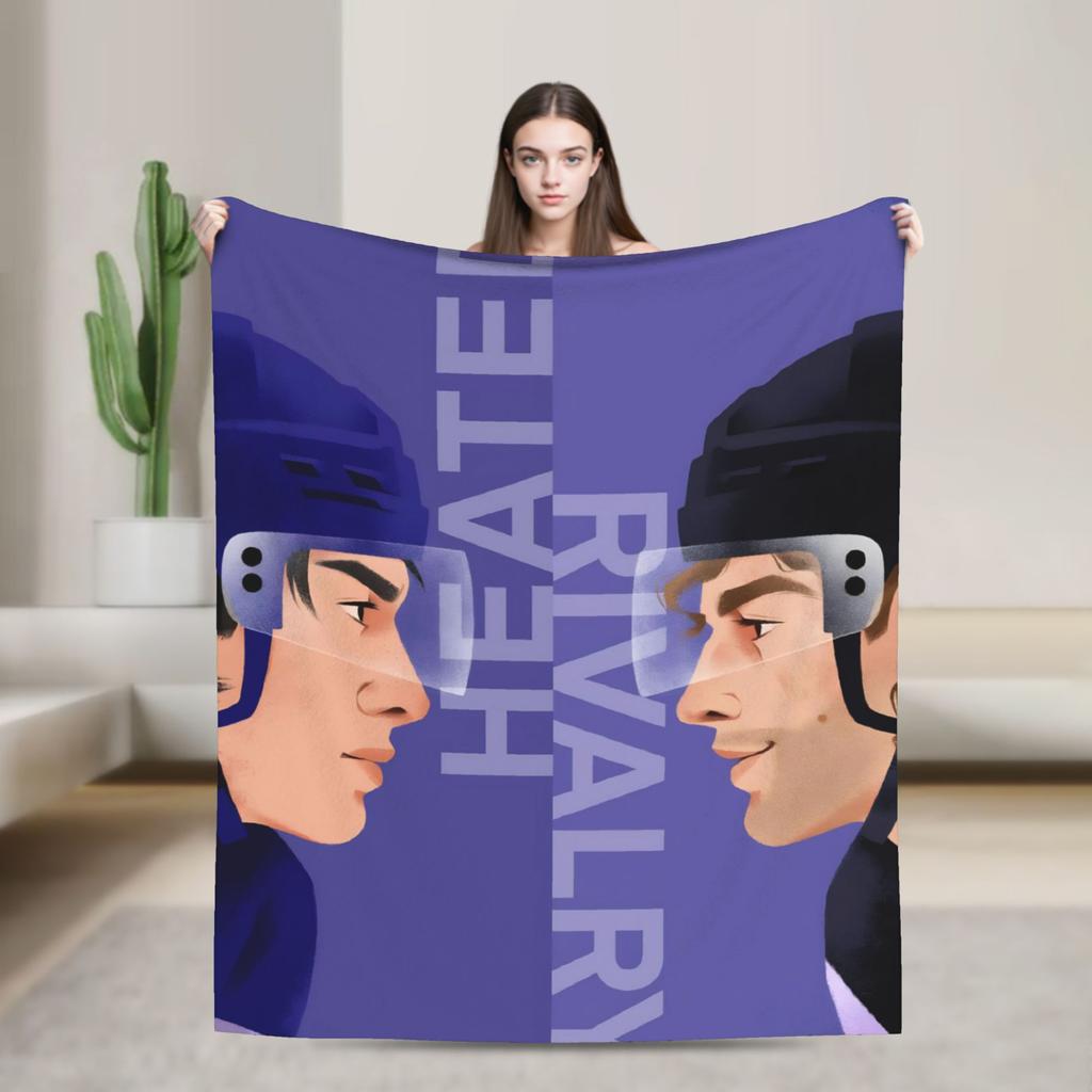 Heated Rivalry Film-Decken Warme Grafische Plüsch-Kuscheldecke für Sofa Sessel Flugzeug Reisen Flanell-Tagesdecke Bettbezug