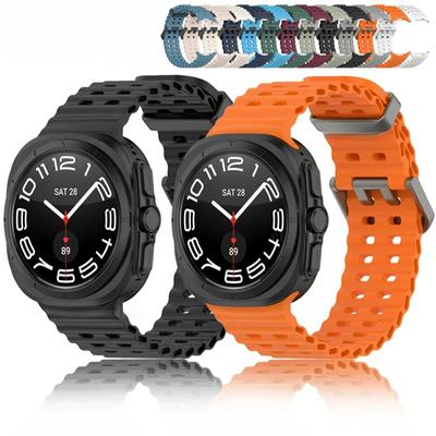 Samsung Galaxy Watch Ultra 47mm için Yüksek Kaliteli Silikon Kordon Samsung Galaxy Watch7 Ultra Akıllı Saat Aksesuarları için Yumuşak Spor Kordon