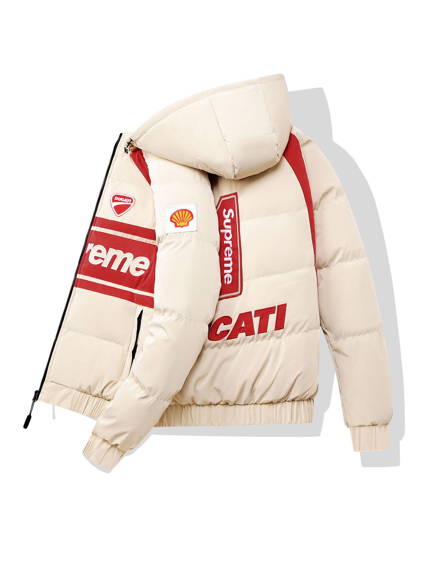

In-Stock Men s American-Style Cotton Motorcycle Jacket: Waterproof, Warm, and Perfect for Cycling and F1 Racing. 4XL червоний