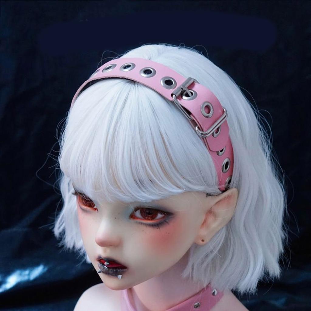 Punk Rivet Headband PU Spiked Hair Hoop Gothic Rock Headwear for Cosplay Unisex Rock Spiked Headwear Accessory