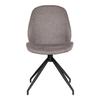 Swivel Dining Chair - HOUSE NORDIC - Monte Carlo - Set of 2 - Grey Fabric - Black Metal Legs