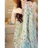 Trägerkleid V-Ausschnitt grün Urlaubsstil Blumenkleid Damen Träger ärmellos Sommer Mode enges Kleid