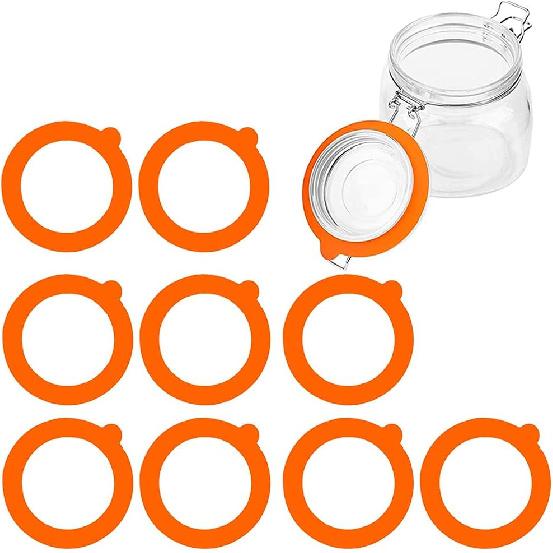 Silicone Replacement Gasket, Airtight Rubber Seals Rings for Mason Jar Lids, Leak-Proof Canning Silicone Fitting Seals for Glass Clip Top Jars