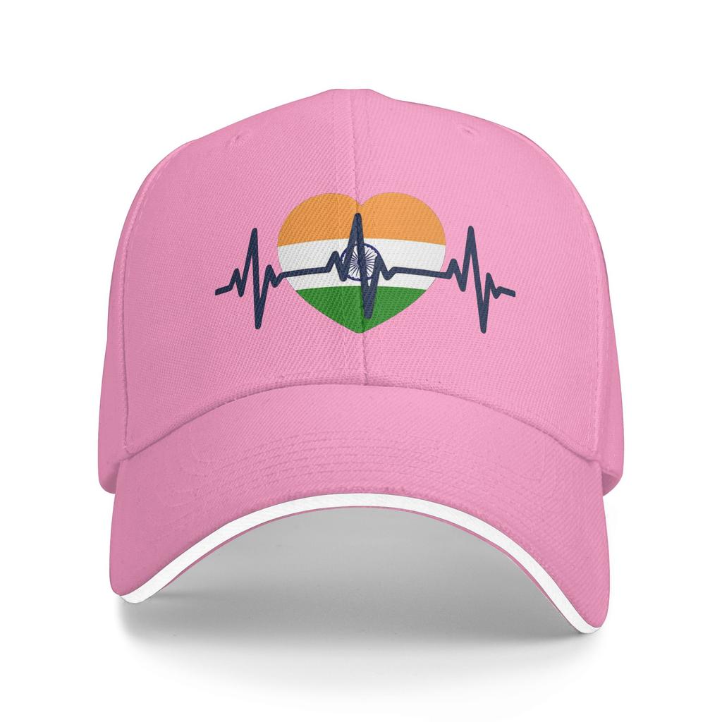 Heartbeat Of India Patriotic Heart Design  Casual Baseball Cap Summer  Trucker Hat Sun Snapback Cap Unisex-TeensN Baseball Caps