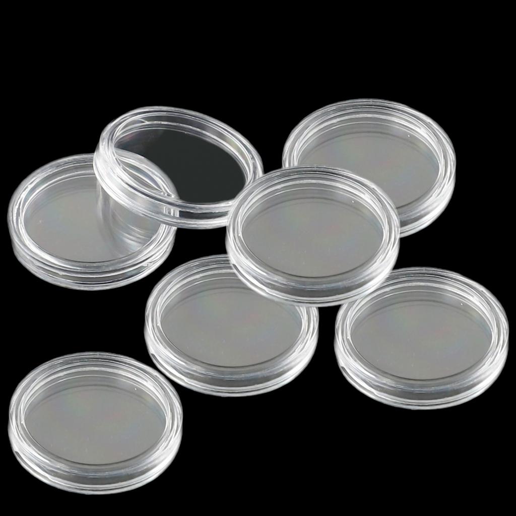 Case Coin Holders Protection Collections Gifts Display 100pcs 21mm Clear