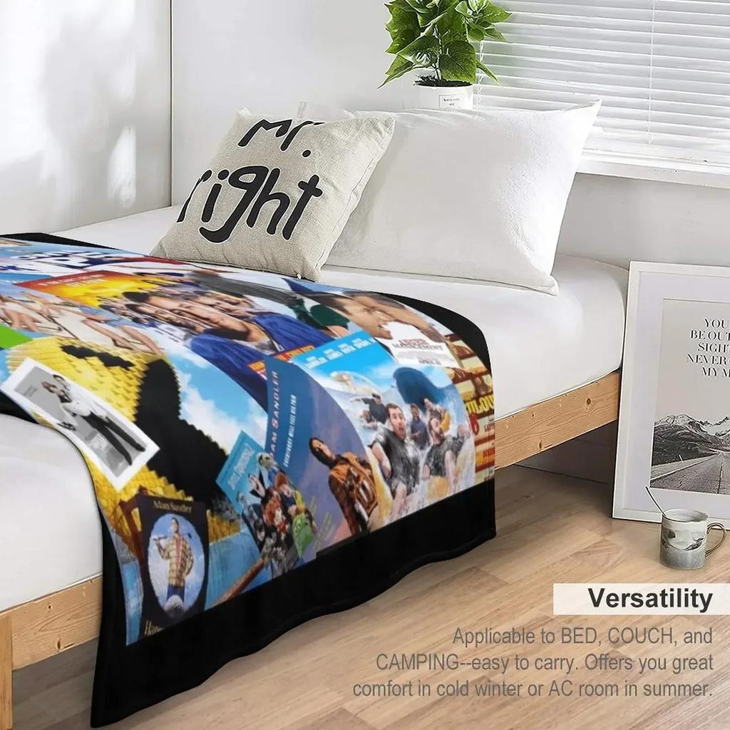 adam sandler collage Graphic Throw Blanket Fluffys Large Decorative Throw Blankets